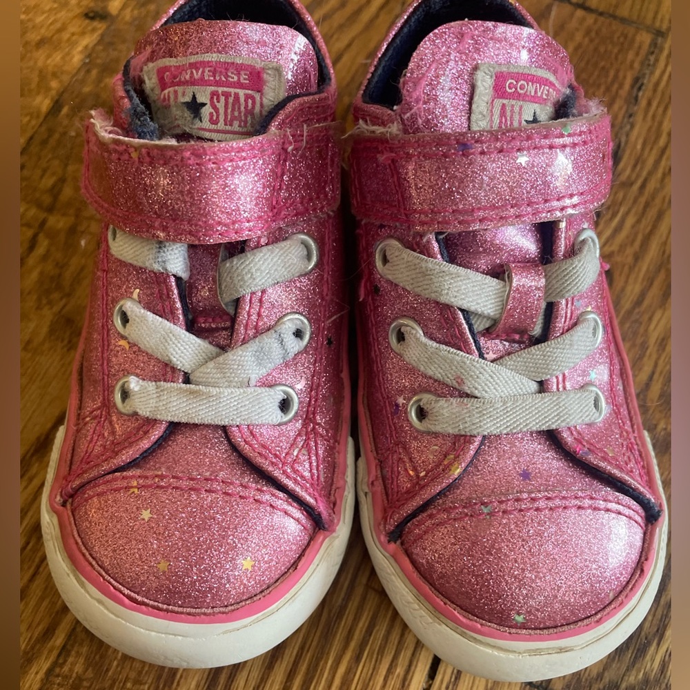 Converse Sparkly Pink Toddler Shoes Size 6